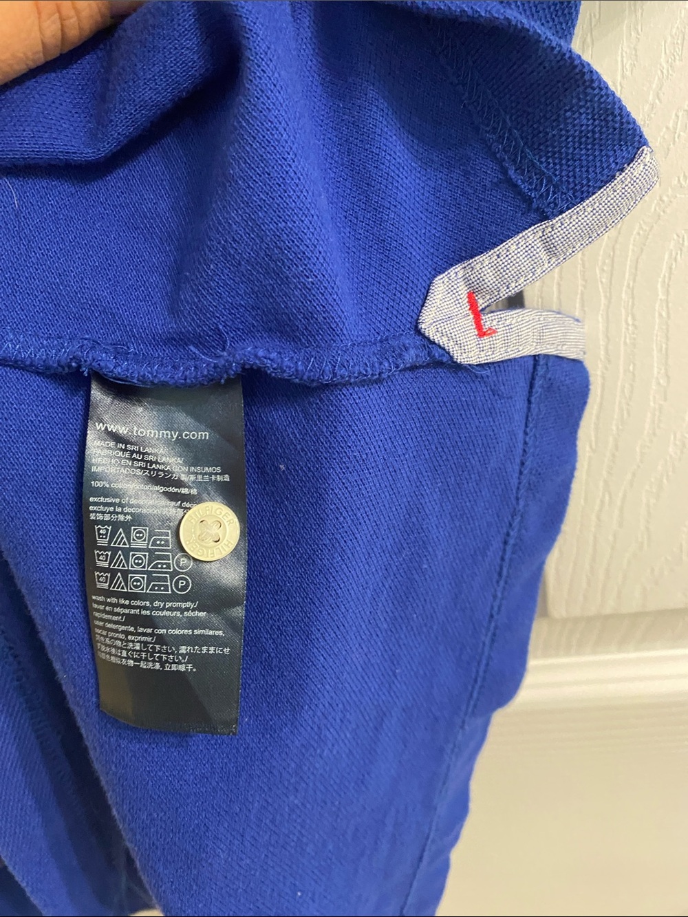 Tommy Hilfiger Royal Blue Custom Fit Polo Shirt Size Large - Picture 6 of 7
